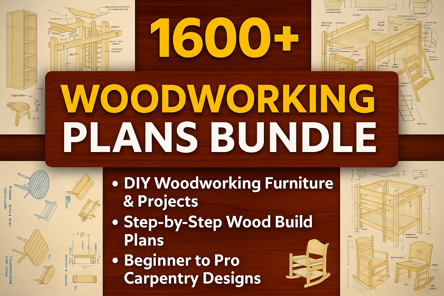1600+ Woodworking Plans Bundle Banner